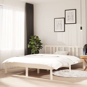 The Living Store Houten Bedframe - Moderne Slaapkamer - 120 x 190 cm - Massief Grenenhout - Stabiel en Comfortabel