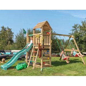 Jungle Safari | Houten speeltoestel met dubbele schommel | hoogte: 258 cm | Platformhoogte: 125 cm