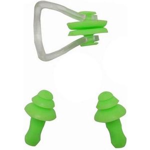 New Age Devi - Zwem oordoppen met neus-klem: Groen One Size - De ultieme bescherming voor jouw zwemavonturen!