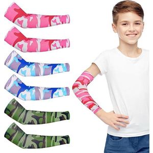 3 paar dunne mouwen, UV-beschermende zonbeschermende mouwen, elastische kindermouwen, geschikt voor tieners, jongens en meisjes, 32X10cm
