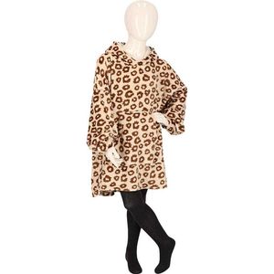 Apollo Kinder Huggle Hoodie Luipaard Bruin – Cozy Oversized Hoodie voor Jongens & Meisjes (128-158)