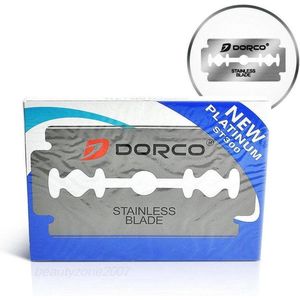 50stuks Dorco dubbelzijdige scheermesjes| 5x10 Dorco Platinum Double Edge Blades 50pcs - Shavette of Open Klapmes| Scheermessen