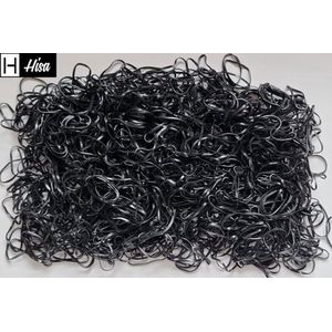 Hisa - Zwarte mini haarelastiekjes - Elastiek Haar Accessoires ca 450 stuks