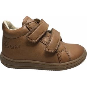 Naturino 2 velcro's effen lederen sneakers 4677 cognac mt 20