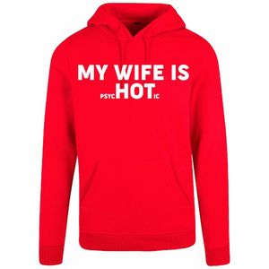 7311 - Hoodie - My wife is...-Red-XS