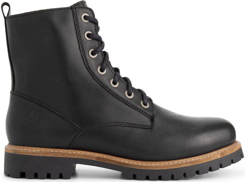 Travelin' - Kvaloya - Veterboots - Zwart - Leer