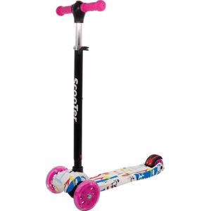 Free2Move Zik Zak Scooter - Opvouwbare Aluminium Step met LED Wielen - Roze