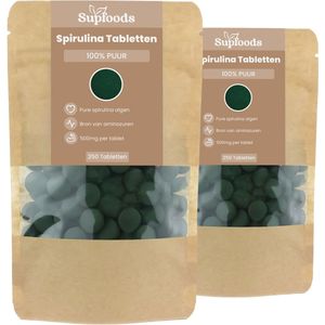 Spirulina Tabletten 100% Puur - 500 Tabletten - Spirulina Tabletten 500mg - Rijk aan Eiwitten en Natuurlijke Voedingsstoffen - Alternatief voor Spirulina Poeder