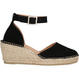 Manfield Suède Espadrilles Zwart