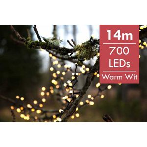 Kerstboomverlichting LED Berry mini 14 meter -div lichtstanden -700 lampjes -Ook geschikt voor buiten  -lichtkleur: Warm Wit -met stekker -Kerstdecoratie