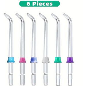 6 stuks Tandverzorgingsirrigator vervangende mondstukken Opzetstukken Voor Waterflossers compatibel met waterpik