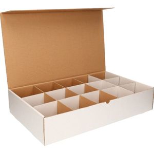 Stropdassen opbergen sorteerdoos - opbergdoos - met 15x 10 cm vakken