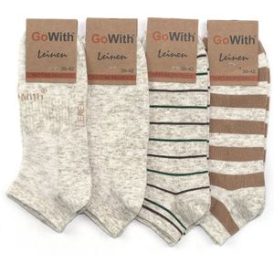 GoWith Sneakersokken van Biologisch Katoen-4 paar-Linnen Sokken-Maat 39-42