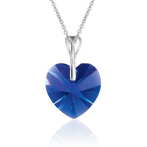 Montebello Ketting Pim HZ557 - Swarovski® Hart - 925 Zilver Gerhod. - Ø14mm - 50cm