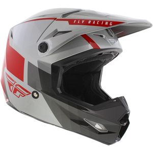 FLY Racing - Kinetic Drift - Crosshelm - Grijs Rood