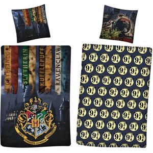 Harry Potter Dekbedovertrek Junior 140 X 200 Cm Katoen Blauw