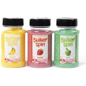 Accessoire voor suikerspinmachine - Suikerspinsuiker fruitmix 1 - 3 x pot á 400 gram