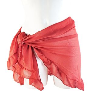 BamBella® - Rok - Onesize omslag doek Strand rokje kort doorzichtig chiffon Rood