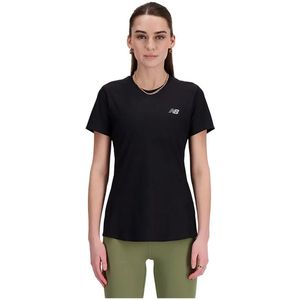 New Balance Jacquard Slim T-shirt Met Korte Mouwen Zwart L Vrouw