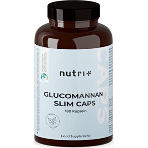 nutri+ Glucomannan Slim Caps - Afslanken met verzadigingscapsules - maagvuller op basis van kruiden - ontwikkeld door voedingsdeskundigen - 180 capsules