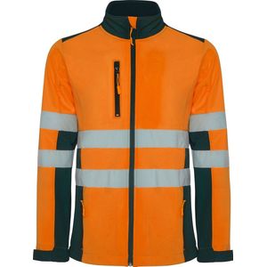Technisch hoog zichtbaar / High VisabilitySoftshell Jack shirt met korte mouwen Oranje / Donker Blauw model Antares maat 4XL