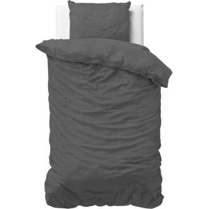 Sleeptime Jason - Dekbedovertrek - Eenpersoons - 140x200/220 + 1 kussensloop 60x70 - Antraciet