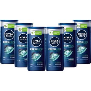 Nivea Fresh Kick 3 in 1 Douchegel  - Voordeelverpakking 6 x 250 ml