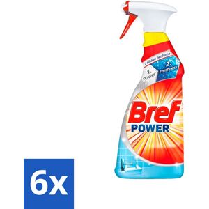 Bref Power - Badkamerreiniger - Spray - Anti-Kalk & Vuil - Fris - 750 ml - Voordeelverpakking - 6 stuks