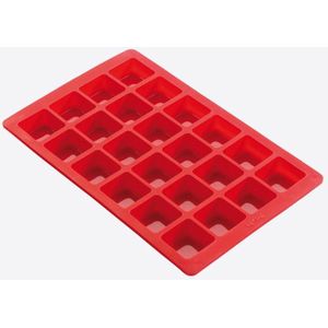 Lékué bakvorm uit silicone voor 24 mini brownies rood 29x18.6x2cm