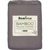 Bambaw - Luxe Bamboe Kussenslopen - Donkergrijs - 2x 65x65 cm - Hypoallergeen