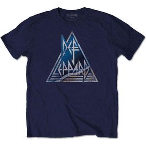Def Leppard - Triangle Logo Heren T-shirt - XL - Blauw