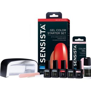 Sensista Cadeauset - Red Hot Chillies - Lushious Lychee - Gellak Starterspakket - Gel nagellak - Rood - Lichtroze - 7.5ML