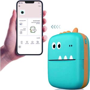 Mini-pocketprinter Inktloos Zwart-wit Afdrukken Oplaadbaar - Thermische Printer met APP voor Afbeeldingen Etiketten Teksten