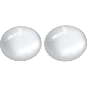 Clip Oorbellen -opaal -wit- 25 mm- geen gaatje- Charme Bijoux