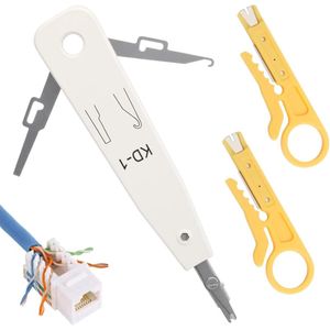 LSA Opleggereedschap - Lsa Plus installatiegereedschap - netwerk Cat 7 - 2 draadsnijders - netwerkgereedschap voor netwerkdoos RJ45 (grijs)