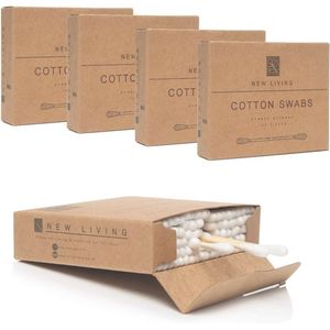 Biologisch afbreekbare wattenstaafjes met bamboe handvat | 500 stuks | Eco-vriendelijk en composteerbaar