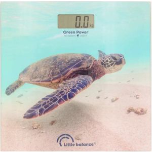 Elektronische personenweegschaal - LITTLE BALANCE - 8653 - USB - 180 kg / 100 g - Groene schildpadpatroon