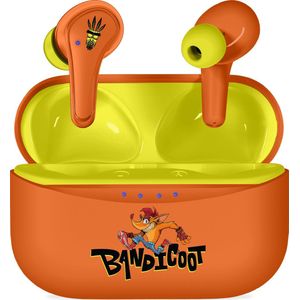 Crash Bandicoot - draadloze oordopjes - met oplaadcase - touch control - extra eartips - TWS earpods bluetooth