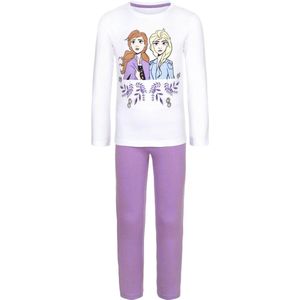 Kinderpyjama - Frozen - Wit/Paars - maat 110/116