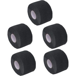 Allecto Plus - Papieren Wegwerphalsstrips voor Kappers - Zelfklevend - 5 Rollen - Zwart - Professioneel Kappersgereedschap voor Salon - Haar Knippen Scheren - Stylen