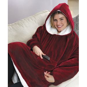 fleece deken hoodie blanket trui deken. ROOD