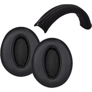 Allecto Plus - Vervangende oorkussens en hoofdband voor draadloze koptelefoon, compatibel met diverse modellen, gemakkelijk te reinigen en proteïne-leren oorkussens.