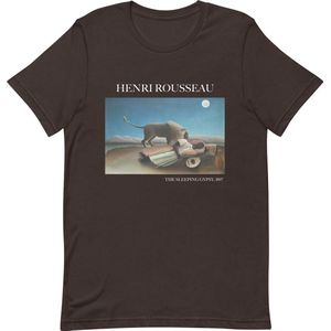 Henri Rousseau 'De Slapende Zigeunerin' (""The Sleeping Gypsy"") Beroemd Schilderij T-Shirt | Unisex Klassiek Kunst T-shirt | Bruin | S