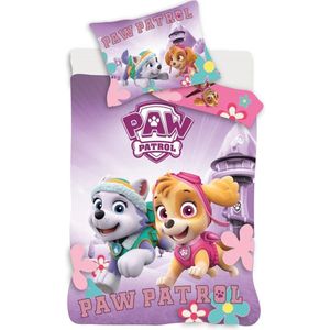 PAW Patrol Dekbedovertrek Sky & Everest - Eenpersoons - 140 x 200 cm - Polyester