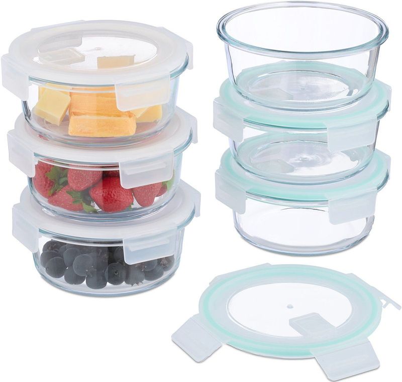 Vershoudbakjes - Set van 6 - 620 ml - Glas - Luchtdicht