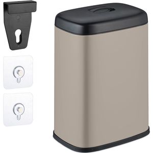 Hangende Prullenbak - Beige - 5 L - Badkamer - Keukenkastje - Metaal