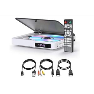 WNHB® Draagbare DVD Speler met HDMI Aansluiting - Compact en Lichtgewicht 0.28 kg - DVD Speler Wit voor TV en Reizen