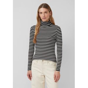 T-shirt - Zacht - Lange Mouwen - Slanke Pasvorm - Rolkraag - Gestreept