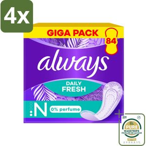 Always - Inlegkruisjes - Normal - 84 Inlegkruisjes - Voordeelverpakking - 4 stuks - Incontinentie - Bescherming