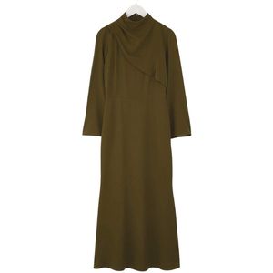 Trendyol Khaki Draperende Gedetailleerde Geweven Avondjurk Tctaw26Db00000